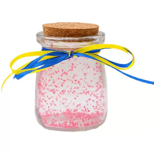 Стеклянная бутылка, прозрачное оригами, подарочная коробка