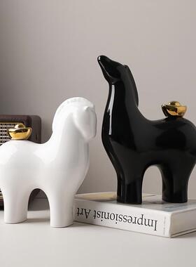 贝汉美马上有钱桌面摆件客厅酒柜电视柜办公室装饰品乔迁新居礼品