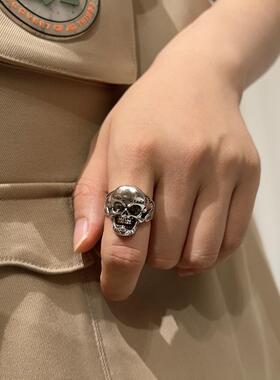 小众冷门戒指男款欧美嘻哈大骷髅头戒指手工复古个性霸气机车朋克