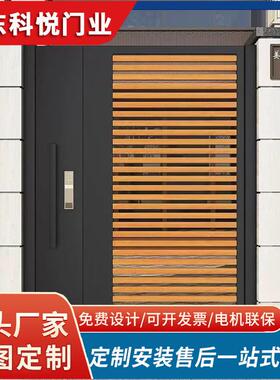 新中式别墅铝艺大门庭院进户入户门小区防盗农村自建房铝艺大门