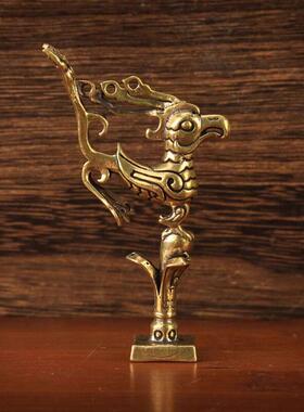 三星堆黄铜大立人像纵目面具神鸟摆件创意礼物四川纪念品家居装饰