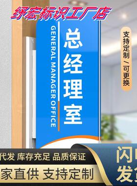 亚克力办公室门牌侧装科室牌侧挂可更换新款财务室会议室标识牌可