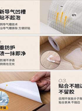 木纹贴纸自粘仿木柜子桌面家俱翻新木板木饰面贴皮改色原木色壁纸