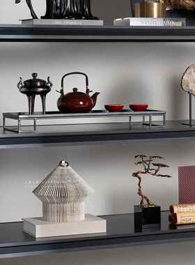 宋代美学新中式书柜书架装饰摆件茶室博古架展示柜办公室软装饰品