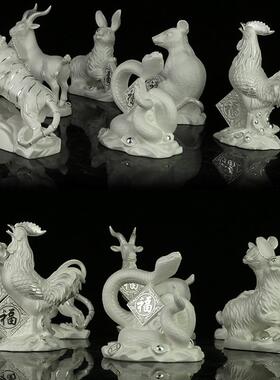 纯银十二生肖摆件全套鼠牛虎兔龙蛇马羊猴鸡狗猪招财家居礼品摆件