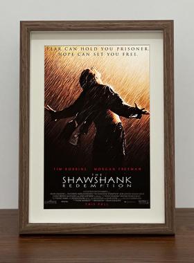 肖申克的救赎经典电影海报相框挂画咖啡厅文艺复古装饰画生日礼物