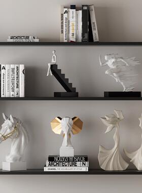 办公室书柜展示架艺术雕塑装饰品摆件高级感客厅酒柜书房软装摆设