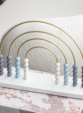 现代简约创意拱形圆球珠子摆件客厅儿童样板房办公室电视柜装饰品