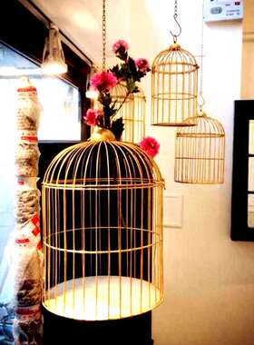铁艺鸟笼橱窗饰品摆件装饰品展示架软装样板房摆件装饰花摄影道具