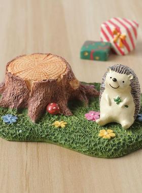 创意微景观田园树洞蘑菇树桩草地凳子桌面小摆件装饰品拍照小道具