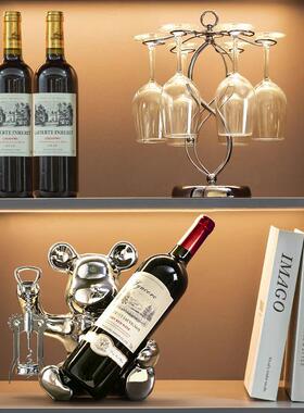 暴力熊红酒架酒柜摆件轻奢高档电视柜杯架餐柜家居装饰品高级感