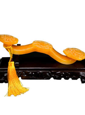 天然玉石如意摆件新中式客厅玄关酒柜办公室桌面高端玉如意装饰品