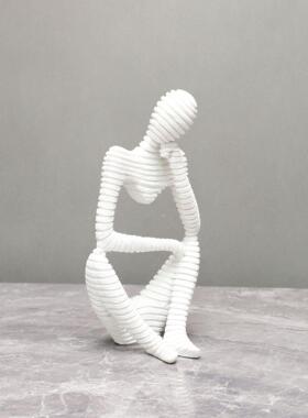 现代简约树样脂空心人雕塑书板房A1219展厅卧室客厅桌面家居饰品