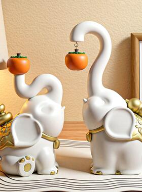 新中式创意平安吉象摆件客厅玄关电视柜酒柜装饰品大象乔迁礼物