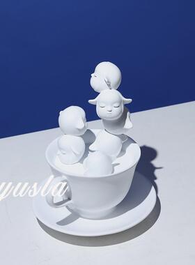 简约意式售楼处样板间童儿房客厅茶件几WYV电视酒柜店别墅摆软装