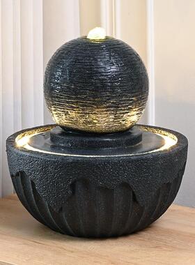 高端流水摆件循环水客厅招财装饰家用桌面开 业礼物生财风水轮造