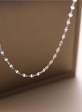 银色色项链女新款轻骨奢细锁链吊坠链不易掉满天星链蛇OQJ配骨链