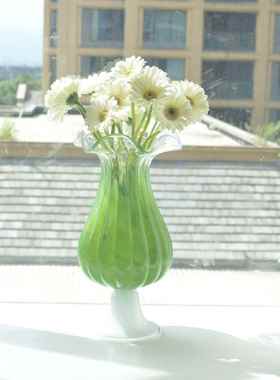 中古侘寂风拼色风灯插花花器玻璃花瓶家居水养花装饰客厅玄关摆件