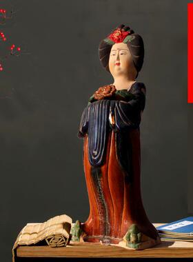 洛阳唐三彩女子彩陶胖胖的女孩三彩艺术古董收藏唐女士饰品陶瓷