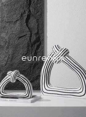 简处约现代几居何条纹艺术抽象摆件TB-62657板房间软样装饰品家售