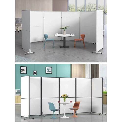 办公室隔断屏风可折叠移动隔板隔离围挡板工厂车间活动隔断墙带门 - 图3