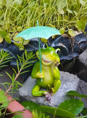 创意可爱青蛙摆件桌面庭院花园装饰民宿幼儿园微景观盆景造景摆设