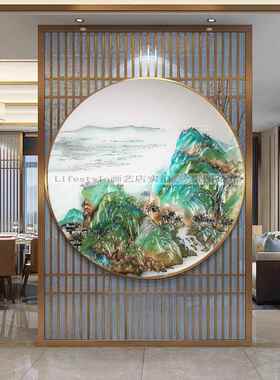 掐丝珐琅彩装饰画客厅餐厅新中式手绘挂画玄关走廊过道卧室壁画