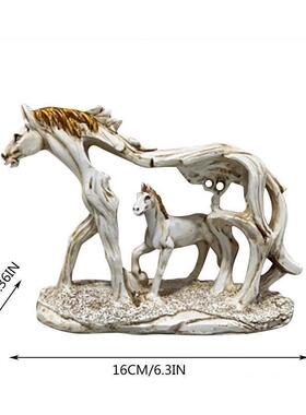 镂空风水树脂摆件奔马飞驰的马雕像工艺品书房骏马手工艺品