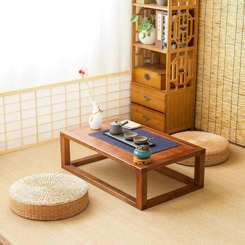 Straw bay window rattan chair mat straw seat cushion corn leaf futon corn husk balcony thin round cushion woven seat