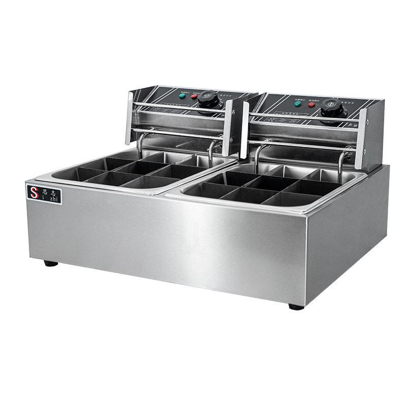 Decheng Western Kitchen Double Basin Oden Cooking Machine Commercial 18-grid Spicy Spicy Hot and Spicy Machine Electric Oden Cooking Equipment