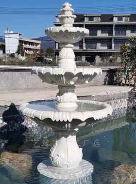 欧式庭院流水雕塑婚礼三层喷泉景观装饰住宅花园鱼塘大型水景装饰