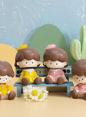 女孩摇头摆件树脂公仔汽车桌面装饰情侣男女朋友礼物文创创意立体