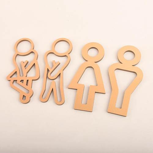 立体图案男女洗手间标识创意卫生间指示贴亚克力加厚厕所门牌提示 - 图1