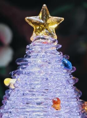 琉璃摆件手工艺品紫色圣诞树礼物淄博博山小家居饰品山东特产装饰