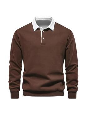 F 37830 Men's Polo Collar Long Sleeve Shirt 翻领长袖上衣