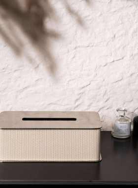 现代样板房间茶几高级感纸巾盒客厅高档轻奢抽纸盒摆件装饰品