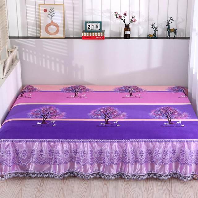 Big kang skirt Tatami bed skirt One side skirt Lace lace bed cover Rural big kang side Kang skirt Four season bed sheets