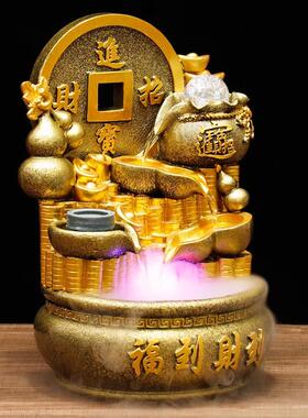 流水招财开 业礼物摆件工艺品礼品假山喷泉循环水时来运转风生水