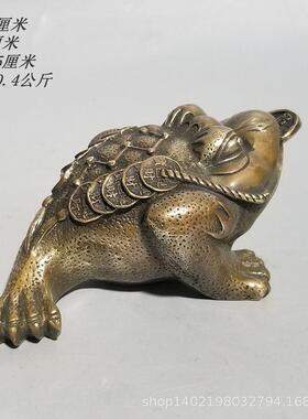 厂家直供纯铜金蟾金属工艺品居家办公开摆件脚蟾三足金蟾摆件
