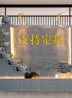 水幕墙屏风流水摆件别墅庭院假山鱼池喷泉办公室加湿器造景观装饰