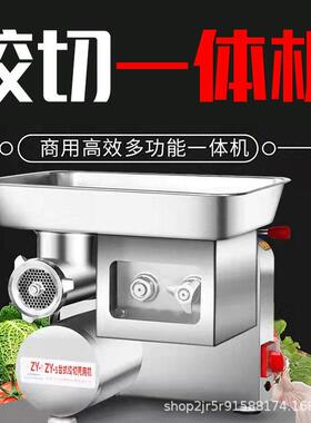 正元台式不锈钢强力多功能电动绞切两用三用一体机大功率绞肉机
