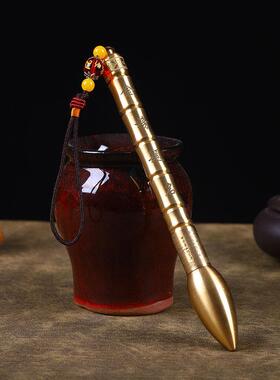 黄铜文昌笔金榜题名挂件纯铜笔摆件送学生礼物七彩宝石可随身携带