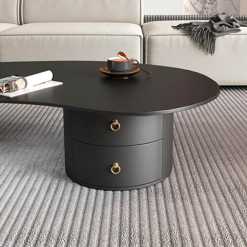 意式岩板茶几异形抽屉轻奢简约现代客厅家用创意不规则小户型茶桌 - 图3