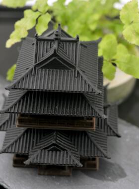 中式古建筑摆件藏书阁假山盆景微景观水陆缸鱼缸亭台楼阁建筑摆件