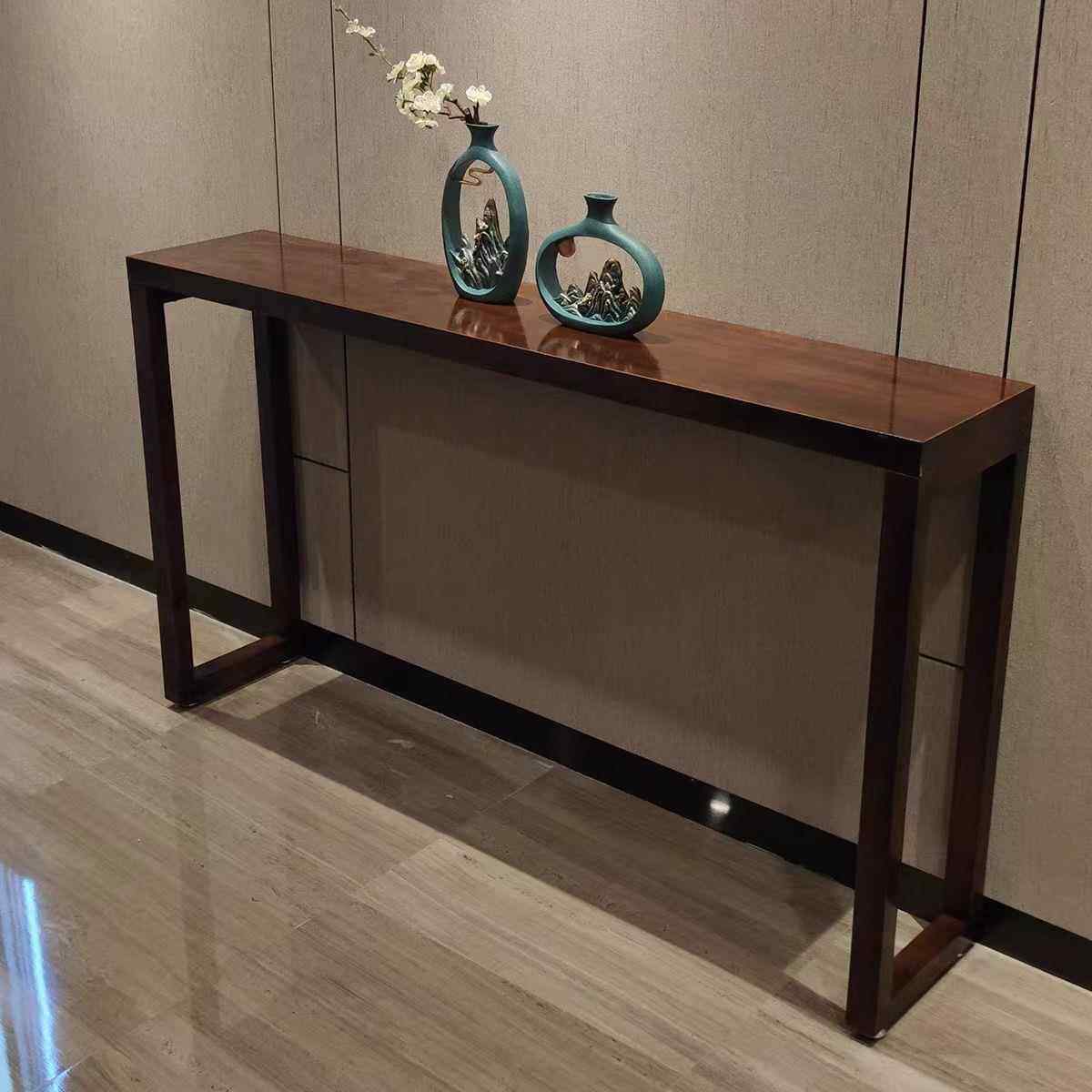 侘寂风新中式实木入户玄关柜端景台长条桌香案供桌条门厅玄关柜条,淘宝优惠券,粉丝福利购,淘宝优惠卷