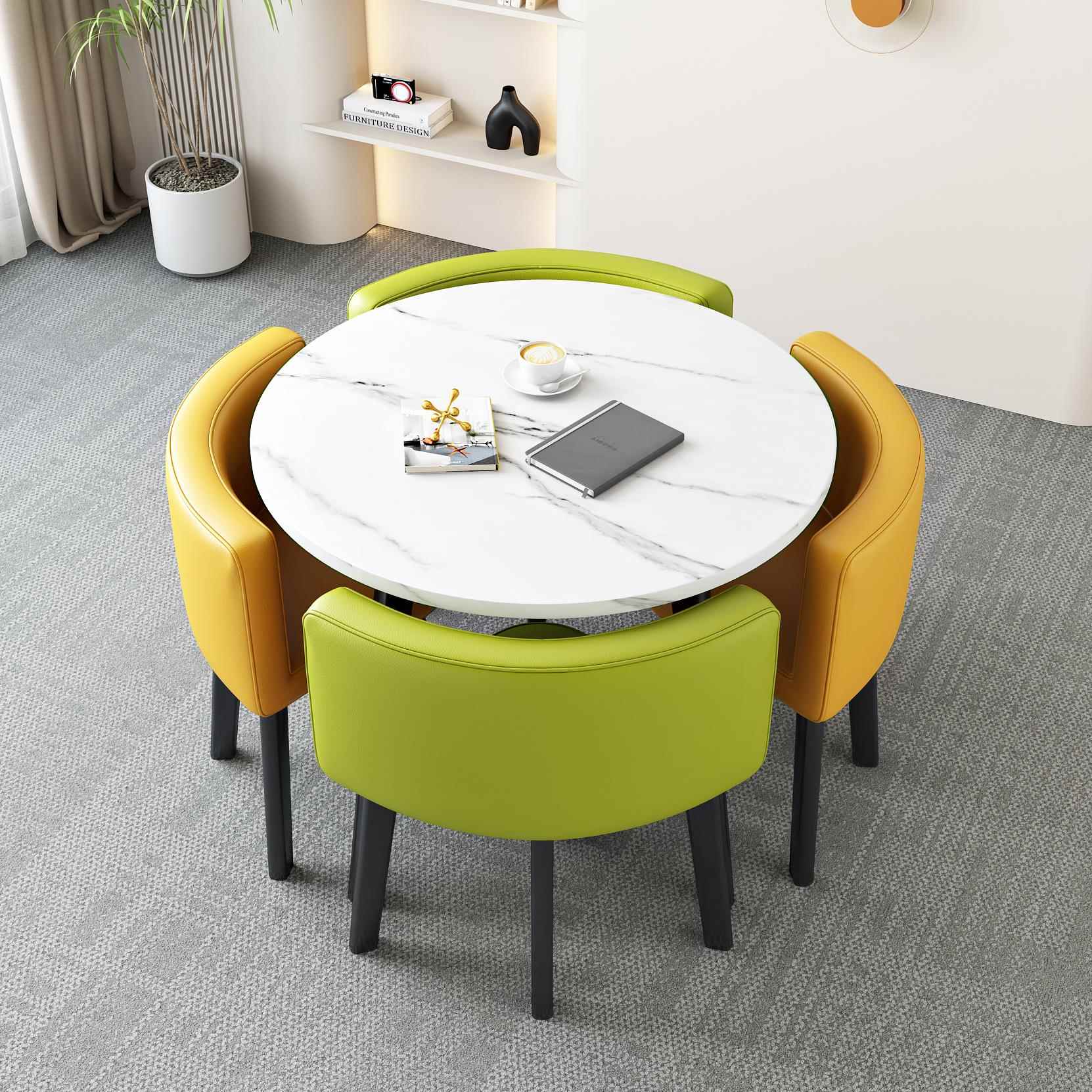 Simple negotiation table and chair combination shop store reception table and chair set leisure reception milk tea small round table