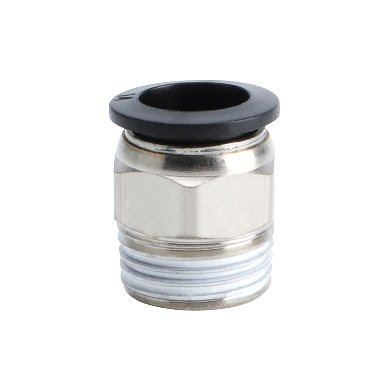 黑色气动快速接头螺纹直通PC6-01/8-02/10-04气管快插高压空压管 - 图3