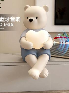 创意熊摆件客厅电视柜桌面家居装饰品玄关沙发旁灯具乔迁新居礼品