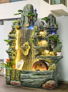 假山流水喷泉客厅水景摆件加湿器鱼池落地办公室家居装饰开业礼品