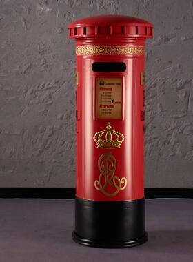 复古邮筒铁艺信箱模型酒吧咖啡馆摆件商场餐厅直播间布置摆设装饰